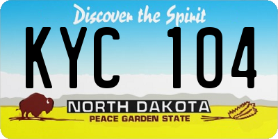 ND license plate KYC104