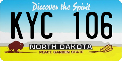 ND license plate KYC106