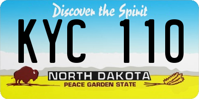 ND license plate KYC110