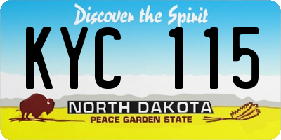 ND license plate KYC115