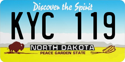 ND license plate KYC119