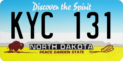 ND license plate KYC131