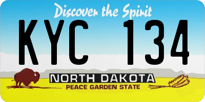 ND license plate KYC134