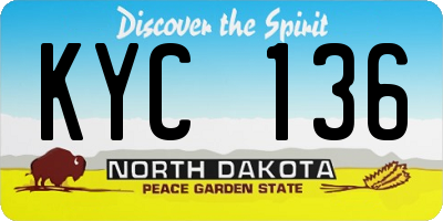 ND license plate KYC136