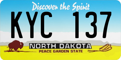 ND license plate KYC137