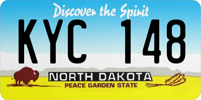 ND license plate KYC148
