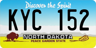 ND license plate KYC152