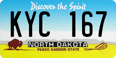 ND license plate KYC167