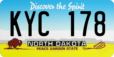 ND license plate KYC178