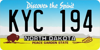 ND license plate KYC194