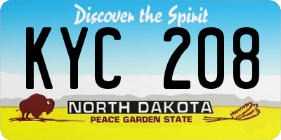 ND license plate KYC208
