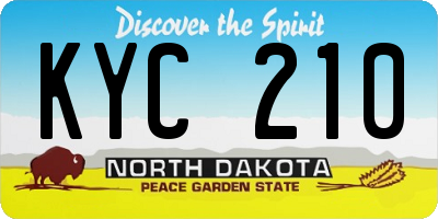 ND license plate KYC210