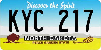 ND license plate KYC217