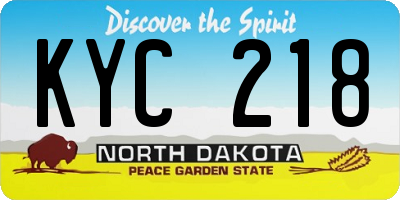 ND license plate KYC218