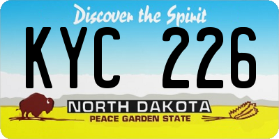 ND license plate KYC226