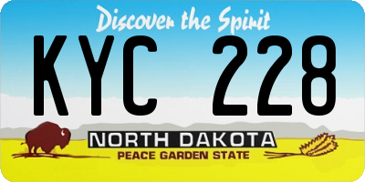 ND license plate KYC228