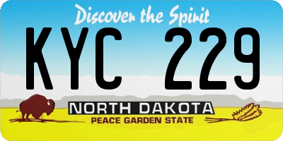 ND license plate KYC229
