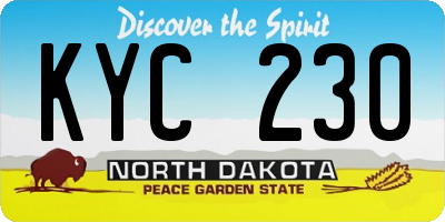 ND license plate KYC230