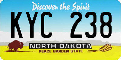 ND license plate KYC238