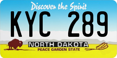 ND license plate KYC289