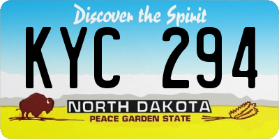 ND license plate KYC294