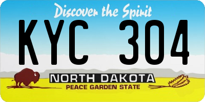 ND license plate KYC304