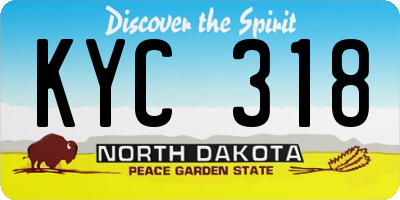 ND license plate KYC318