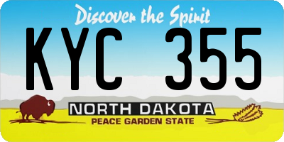 ND license plate KYC355