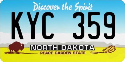 ND license plate KYC359