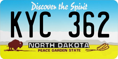 ND license plate KYC362