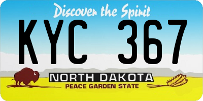 ND license plate KYC367