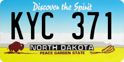 ND license plate KYC371