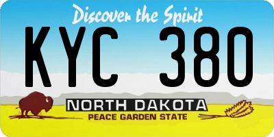 ND license plate KYC380