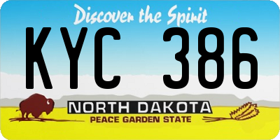 ND license plate KYC386