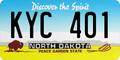 ND license plate KYC401