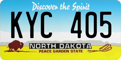 ND license plate KYC405