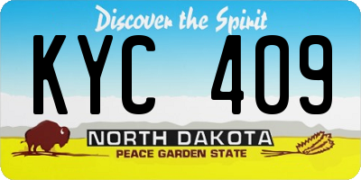 ND license plate KYC409