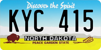 ND license plate KYC415