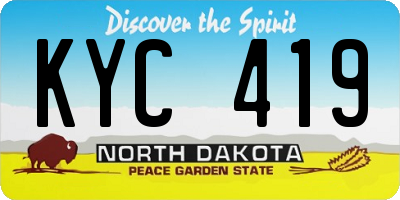 ND license plate KYC419
