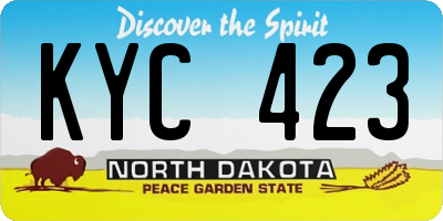ND license plate KYC423