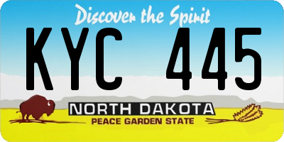 ND license plate KYC445