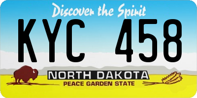 ND license plate KYC458