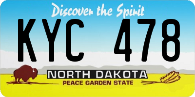 ND license plate KYC478