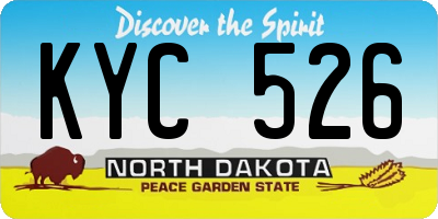 ND license plate KYC526