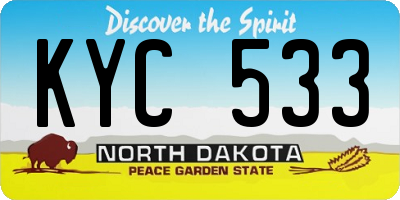 ND license plate KYC533