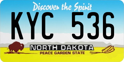 ND license plate KYC536