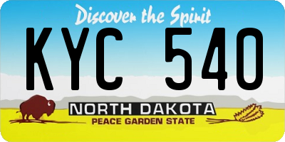 ND license plate KYC540