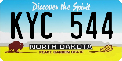 ND license plate KYC544