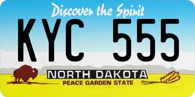 ND license plate KYC555