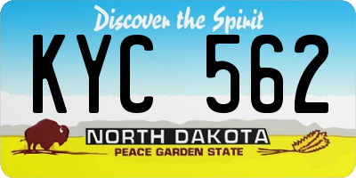 ND license plate KYC562